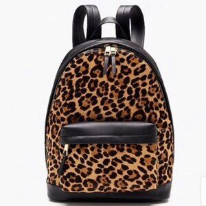 J.Crew Harper Leopard  Calf hair + Leather Backpack NWT!